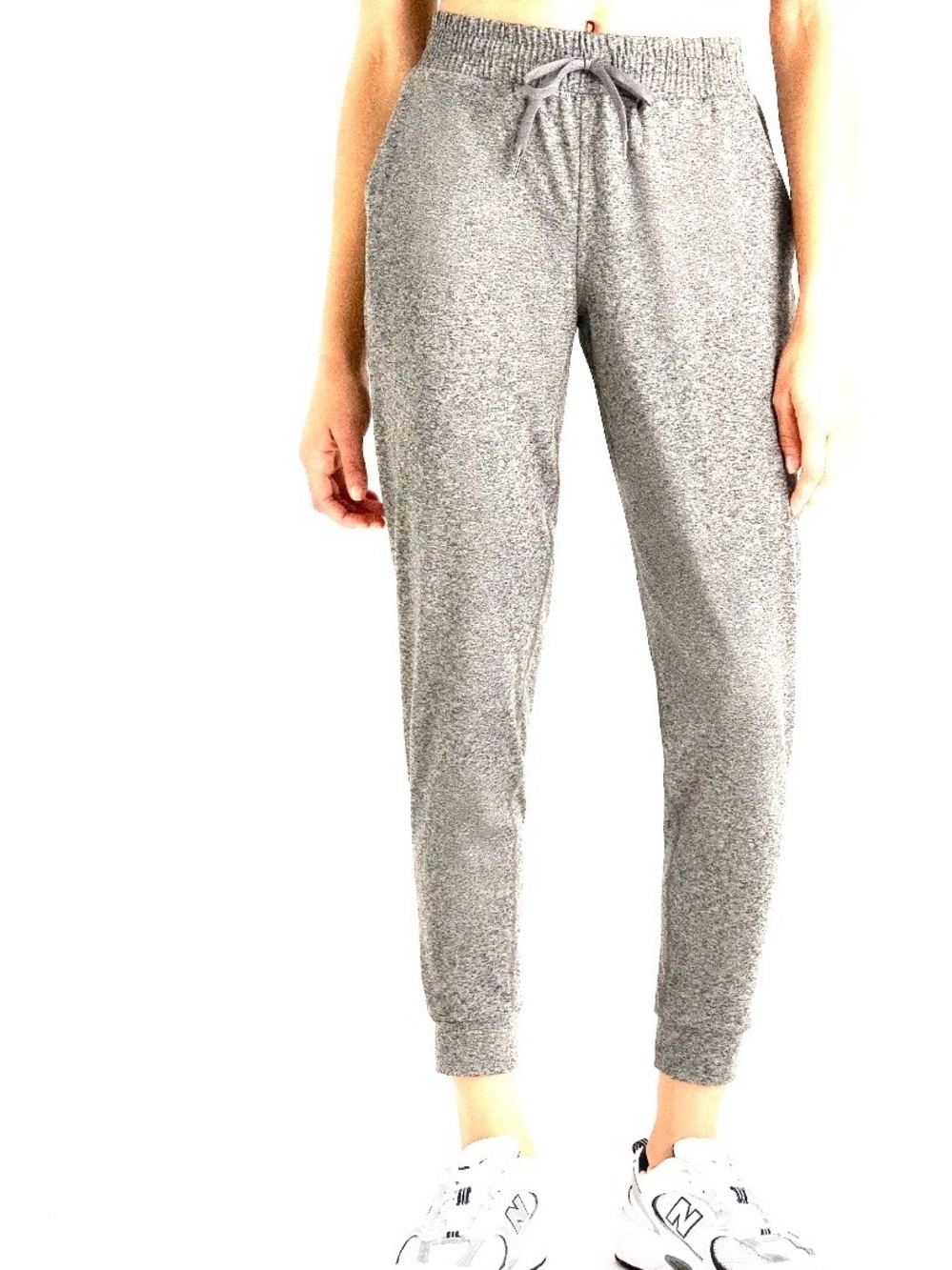 Quince Flow knit Mid Rise Joggers -Heather Pale Gray